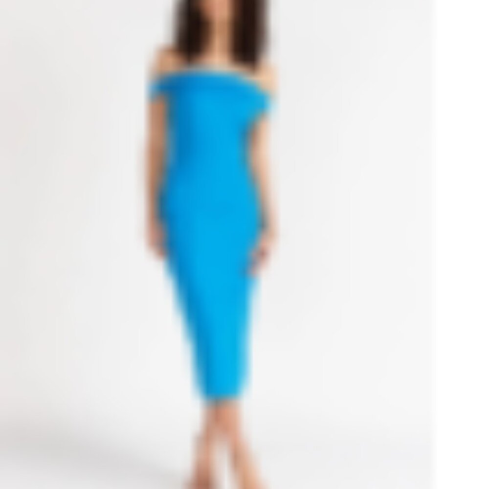 Off-The-Shoulder Fold Over Midi Dress - Lena